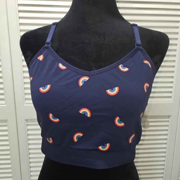Rainbow Patterned Navy Women's Bralette. Lane Bryant 14/16 - Picture 1 of 4